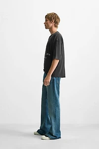 WASHED PRINT KNIT T-SHIRT