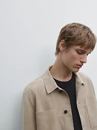 Surchemise en cuir et daim