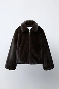FAUX FUR BOMBER JACKET