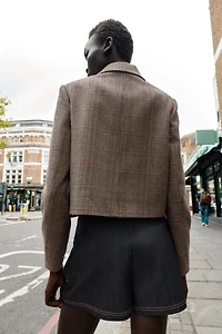 HOUNDSTOOTH CROPPED BLAZER