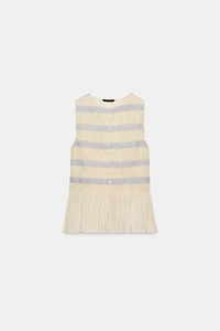 SMOCKED EMBROIDERED TOP
