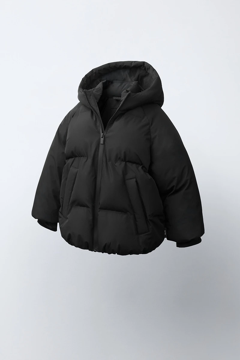 WATER REPELLENT HOODED PUFFER COAT