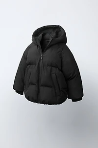 WATER REPELLENT HOODED PUFFER COAT