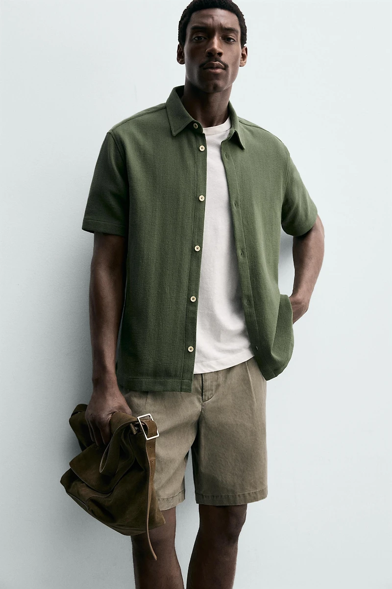 REGULAR FIT TEXTURED SHIRT