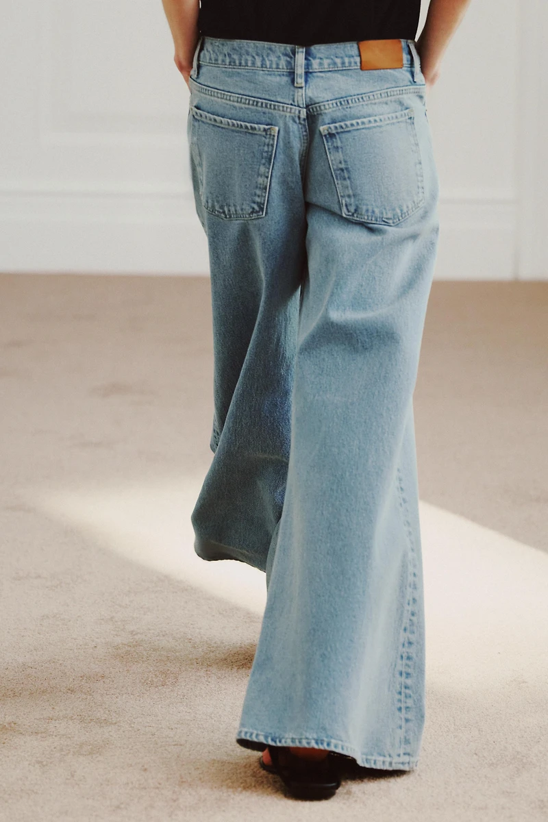 ZW COLLECTION MAXI WIDE LEG LOW RISE JEANS
