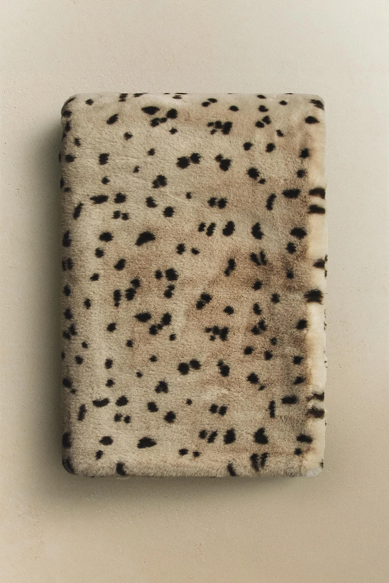 COUVERTURE IMITATION FOURRURE IMPRIMÉ ANIMAL