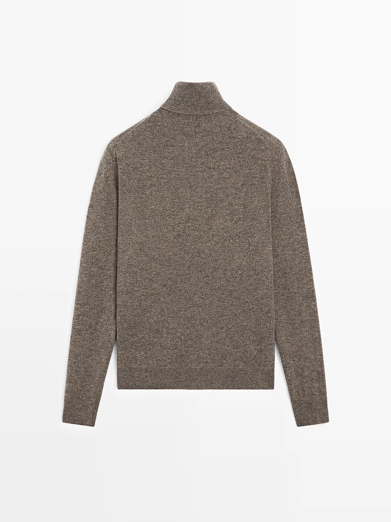 Wool blend high neck sweater