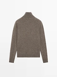 Wool blend high neck sweater