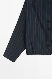 Striped high neck bomber jacket