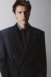 WOOL BLEND DOUBLE BREASTED BLAZER