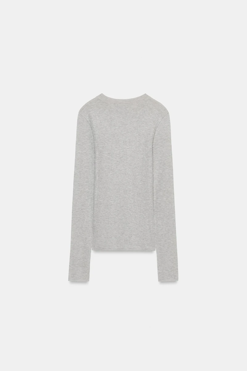 SEMI-SHEER KNIT TOP