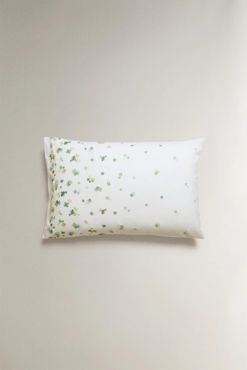 TAIE D’OREILLER PERCALE TRÈFLES