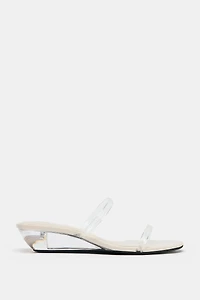 VINYL WEDGE SANDALS