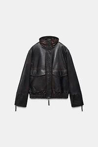 100% LEATHER BOMBER JACKET ZW COLLECTION LIMITED EDITION