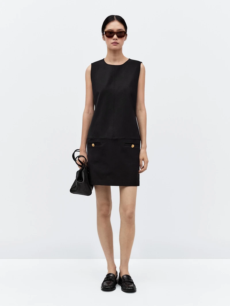 Short dress with button details