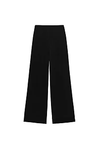 STRAIGHT LEG CREPE PANTS WITH OPENINGS