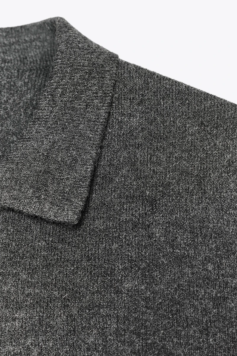 VESTE EN MAILLE À REVERS EFFET FOURRURE
