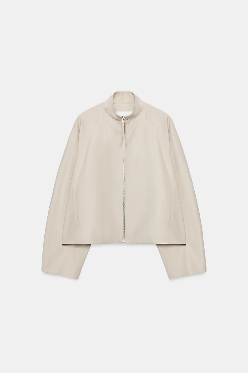 ZW COLLECTION ZIPPERED BOMBER JACKET