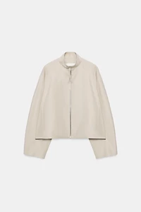 ZW COLLECTION ZIPPERED BOMBER JACKET