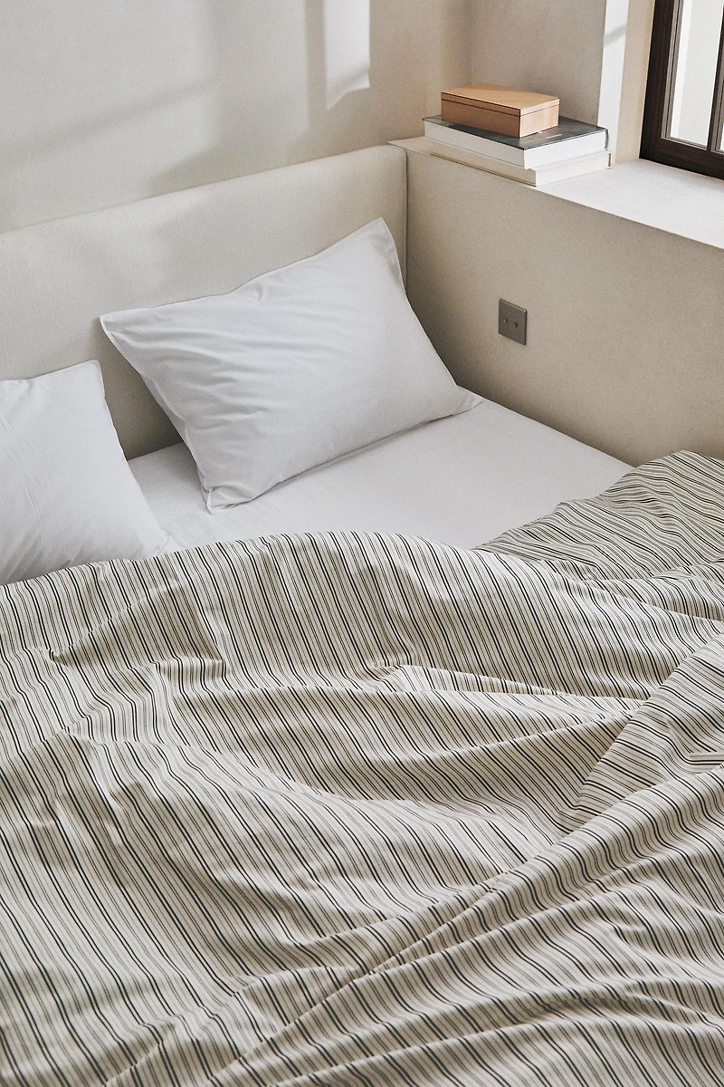 STRIPED PERCALE DUVET COVER
