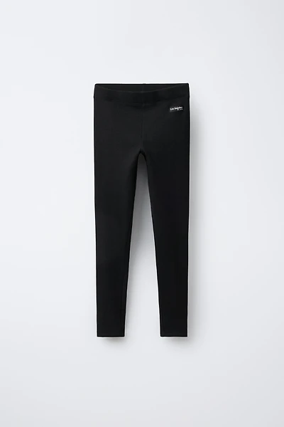 RIBBED LEGGINGS WITH LABEL