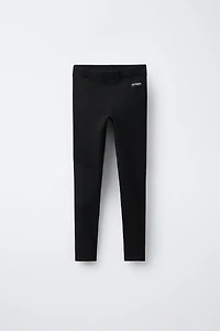 RIBBED LEGGINGS WITH LABEL