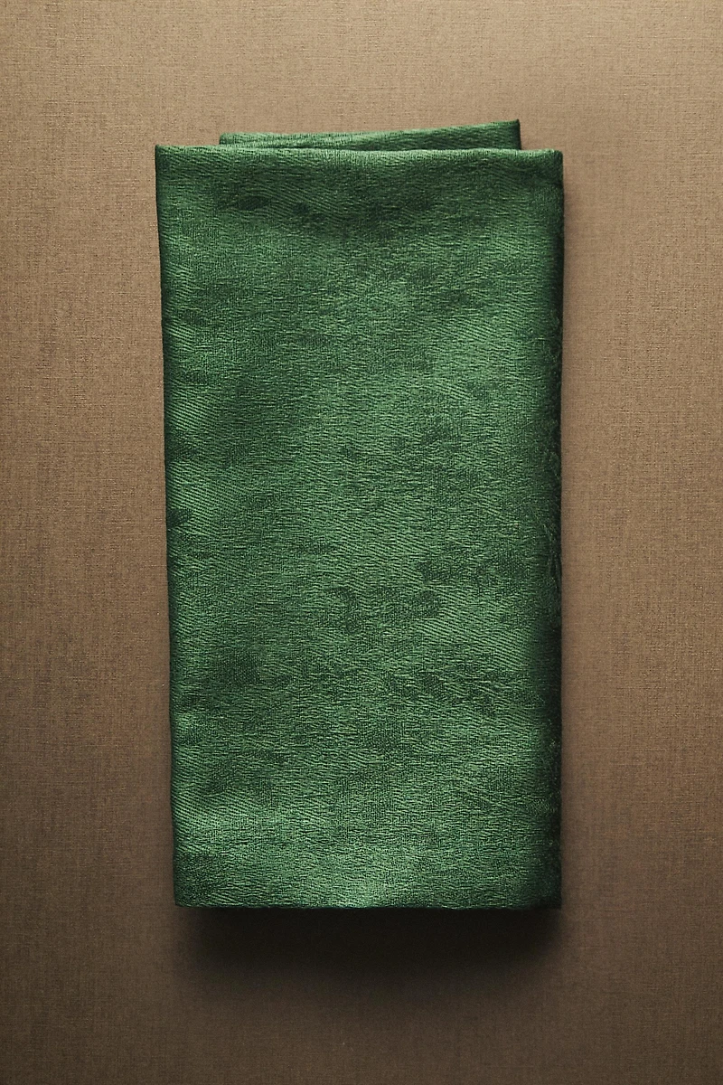 LOT DE SERVIETTES DE TABLE JACQUARD BRANCHES NOËL (LOT DE 2)