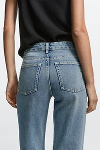 Mid-waist wide-leg jeans