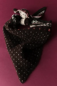 TRIANGULAR FLORAL AND BEAD SCARF