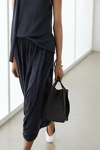 Draped balloon midi skirt