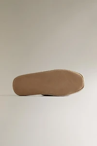 LINEN FLATFORM SLIPPERS