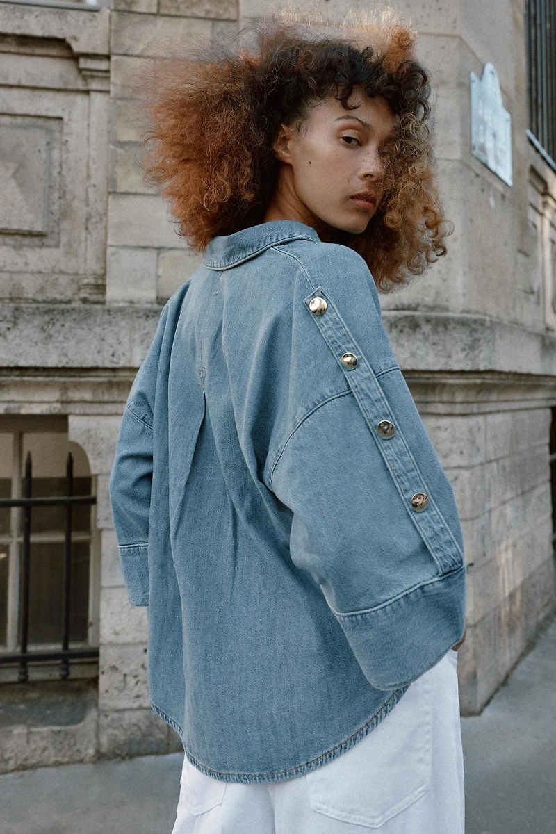 Z1975 WIDE SLEEVE DENIM SHIRT