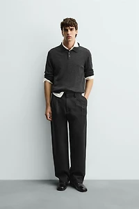 RELAXED BALLOON FIT PLEATED PANTS