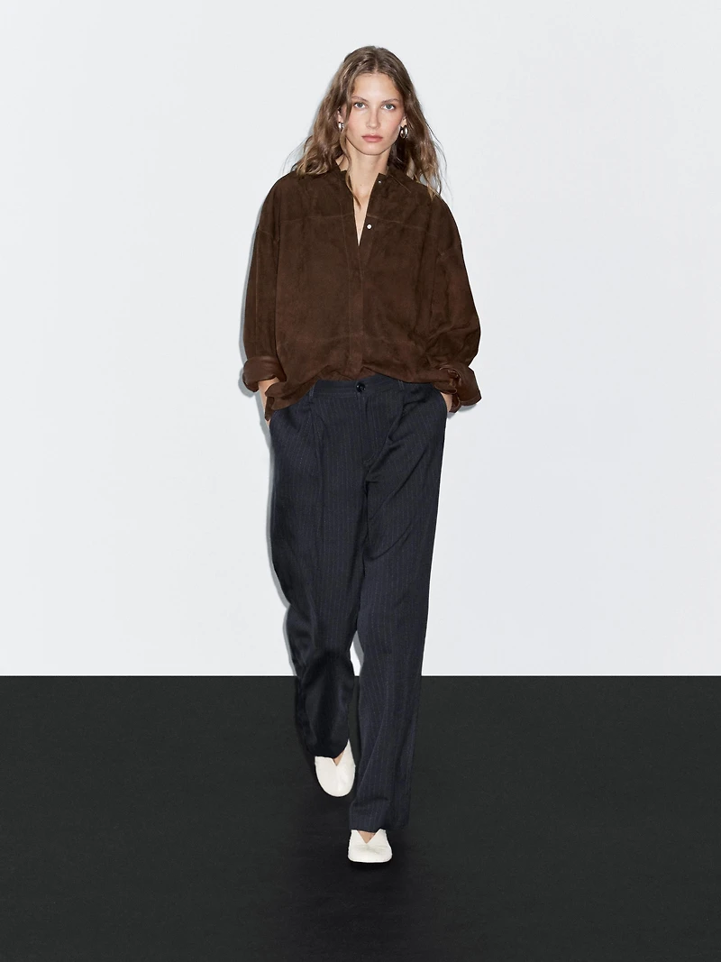 Pantalon large mid-rise à rayures tennis