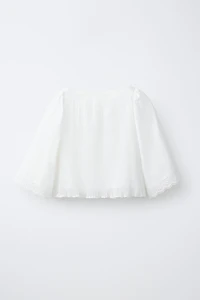 EMBROIDERED PLEATED TOP