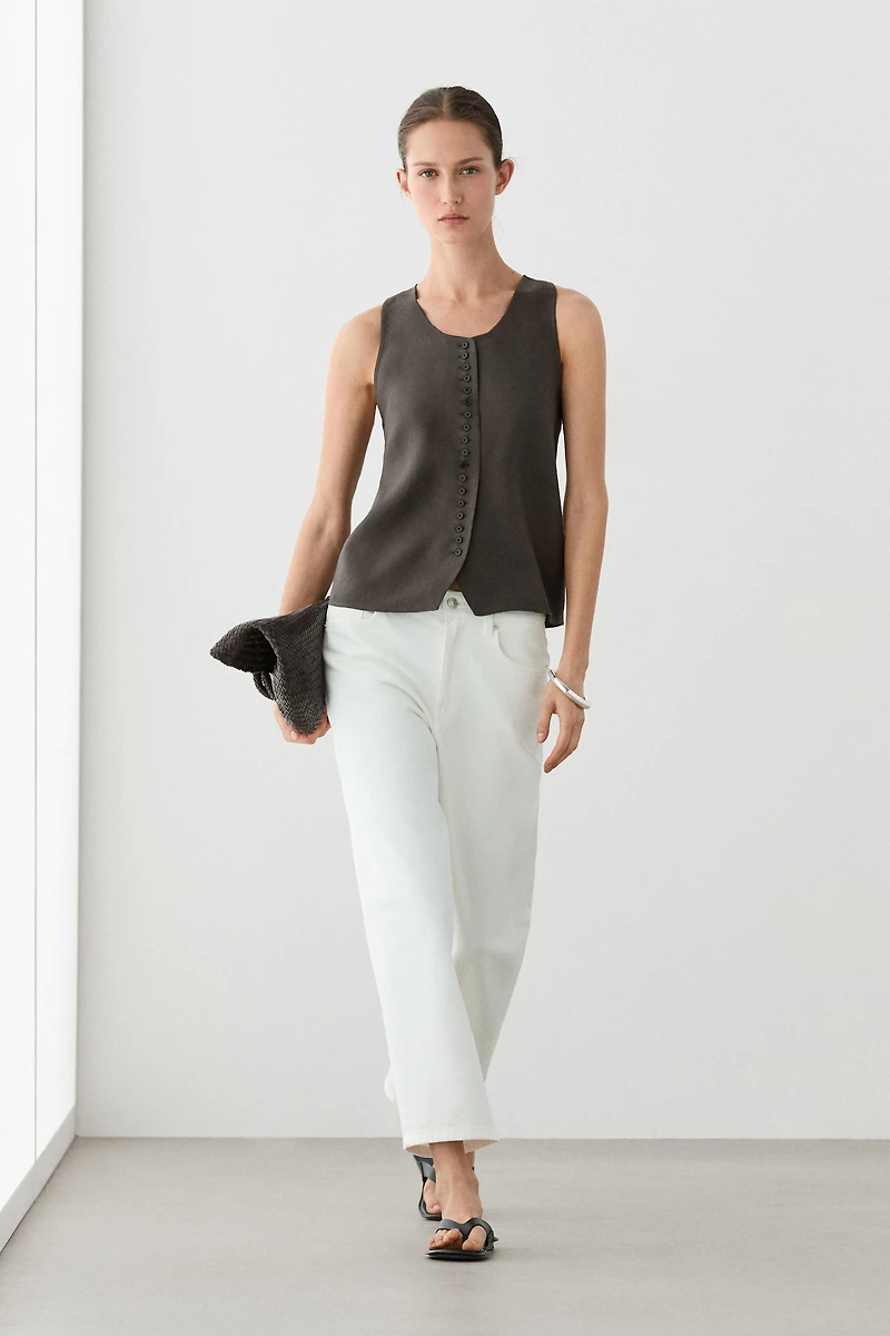 100% linen vest