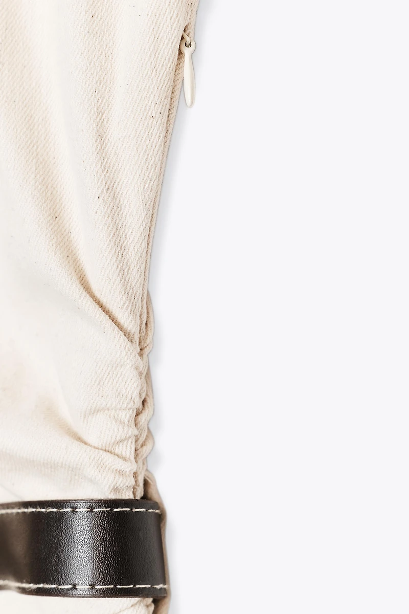 BELTED BALLOON SLEEVE MIDI DRESS