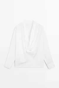 Flowing shirt with cowl neckline detail