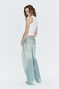 TRF DOUBLE WAIST MID-RISE STRAIGHT JEANS