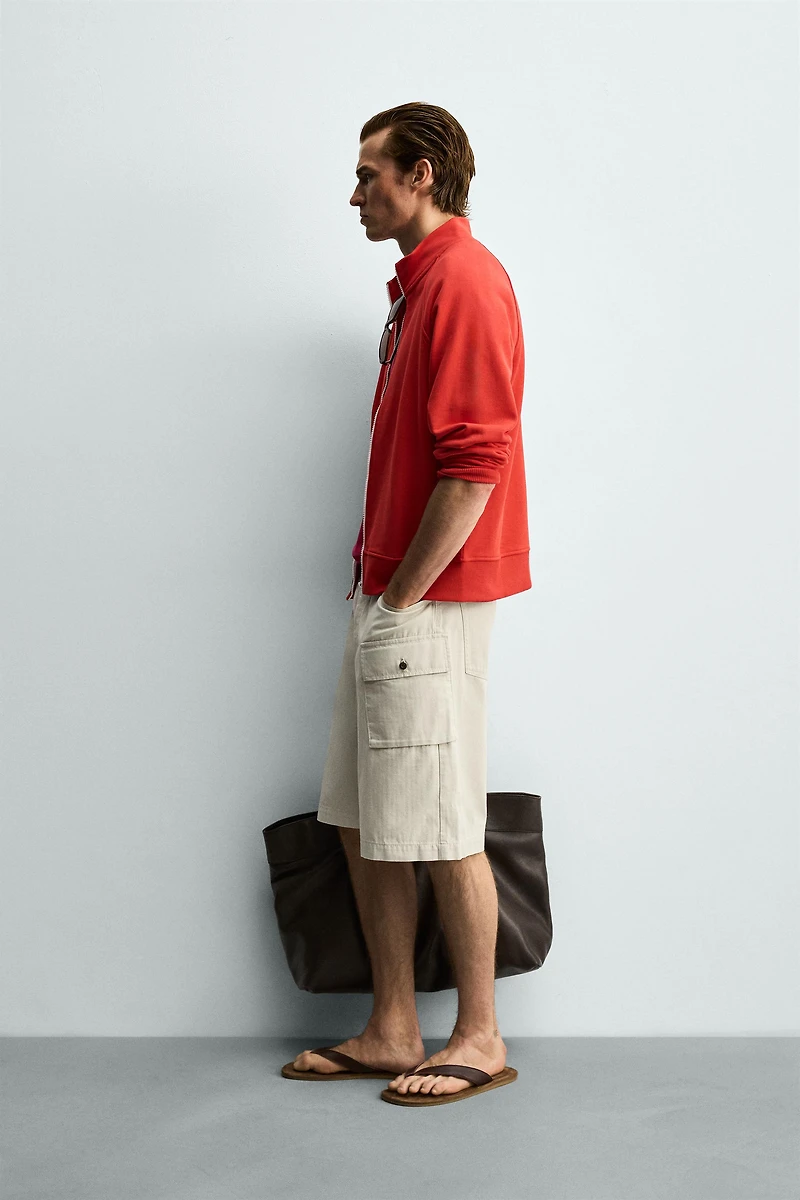 SWEAT RELAXED FIT ZIPPÉ CONTRASTANT