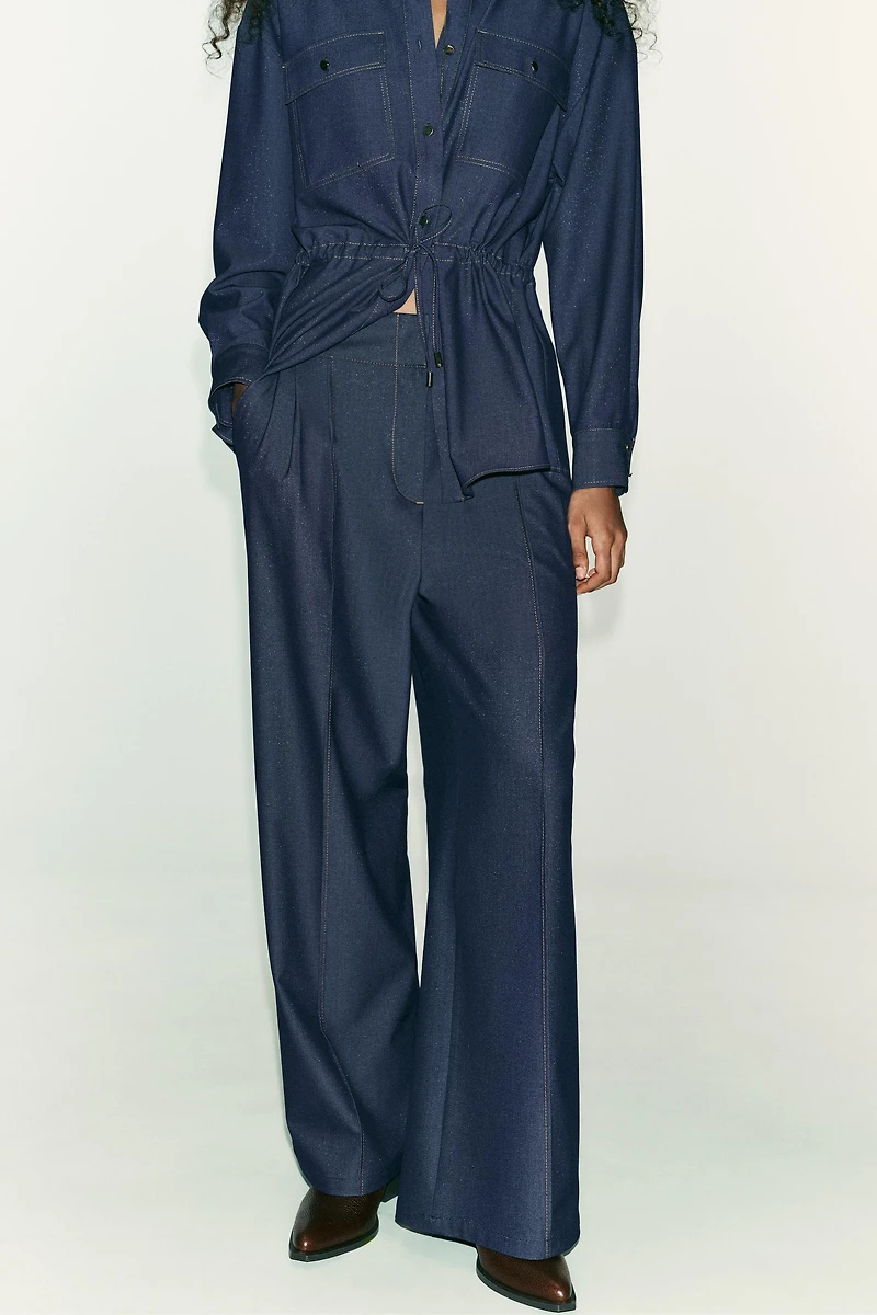STITCHED WIDE LEG PANTS