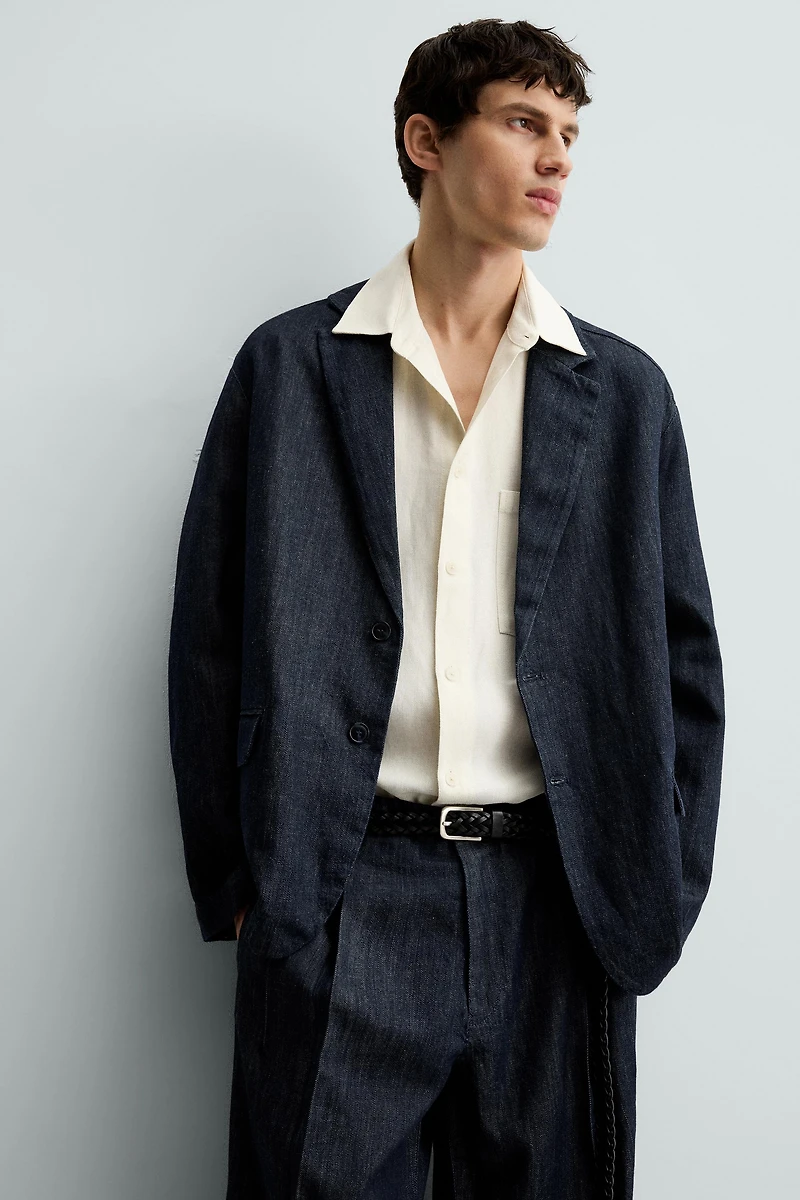 RELAXED FIT DENIM BLAZER