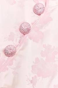 BUTTONED JACQUARD SATIN EFFECT TOP