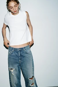 TRF MID-RISE BAGGY BALLOON JEANS