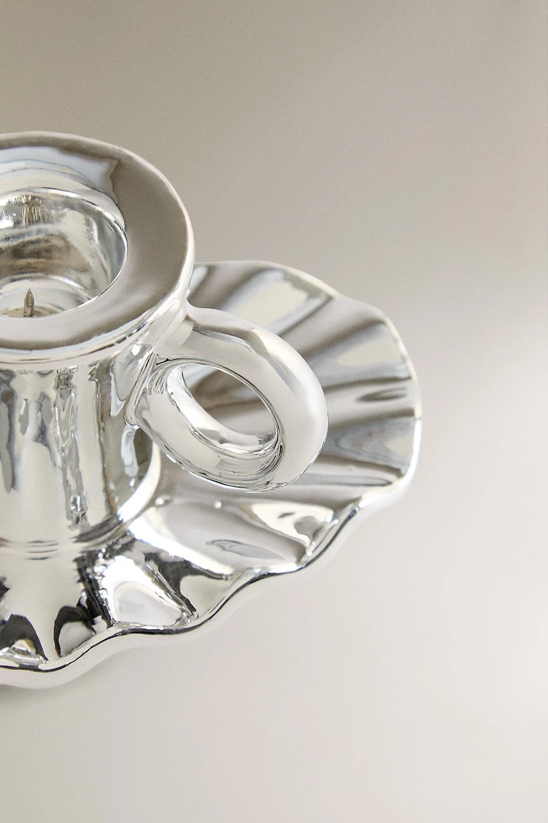 CHRISTMAS HEART PORCELAIN CANDLE STICK