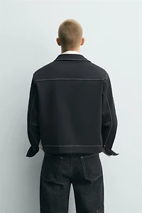 CONTRAST TOPSTITCHING OVERSHIRT