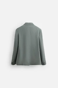 100% LINEN DOUBLE BREASTED SUIT BLAZER