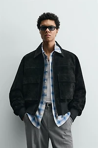 CROPPED SUEDE LEATHER JACKET