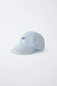 EMBROIDERED FISH DENIM CAP