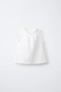 EMBROIDERED LACE TRIM BLOUSE